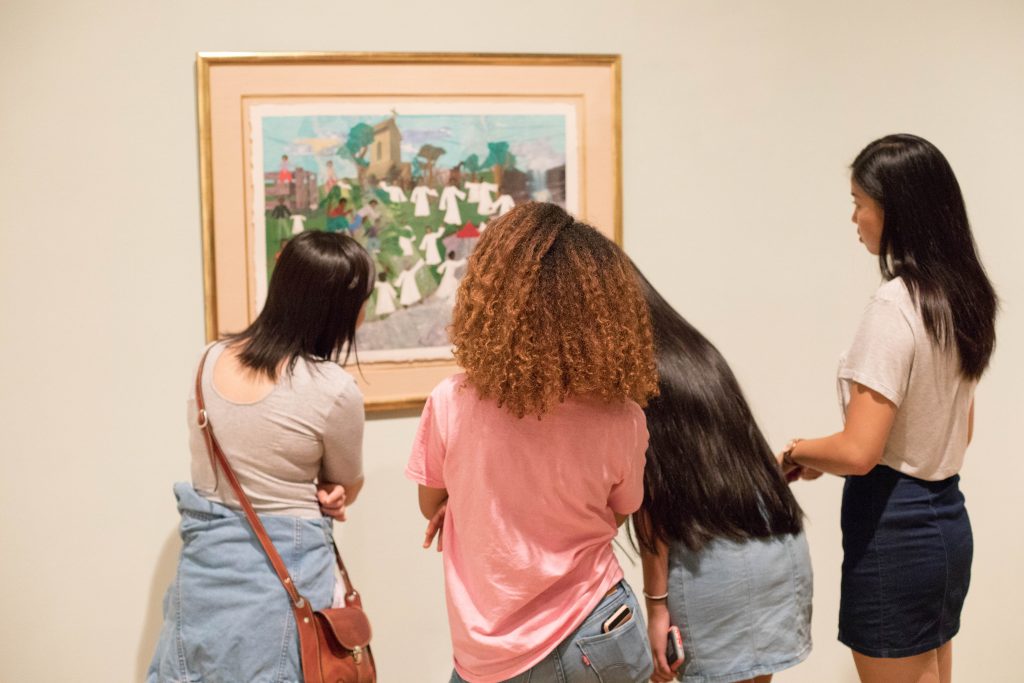 Visitors to our 2017-2018 exhibition "Building on the Legacy." Photo by Andrew Uhrig W&M '20.