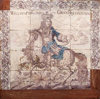 William de III Kooning van Groot Britannien (Tile Picture of William III of England on Horseback)