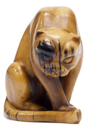 Netsuke of a tiger or cat