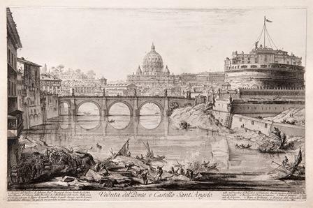 Veduta del Ponte e Castello Sant’Angelo (View of the Bridge and Castel Sant’ Angelo [the Mausoleum of Hadrian])