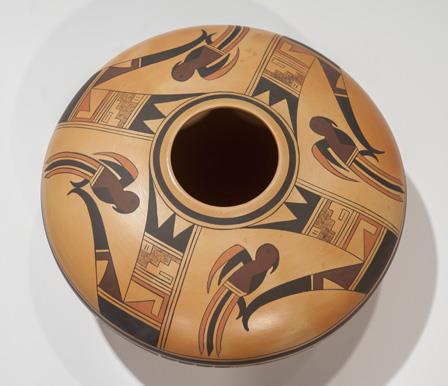 Untitled polychrome pot, parrot motif