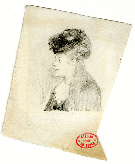 Portrait of a young woman, facing left